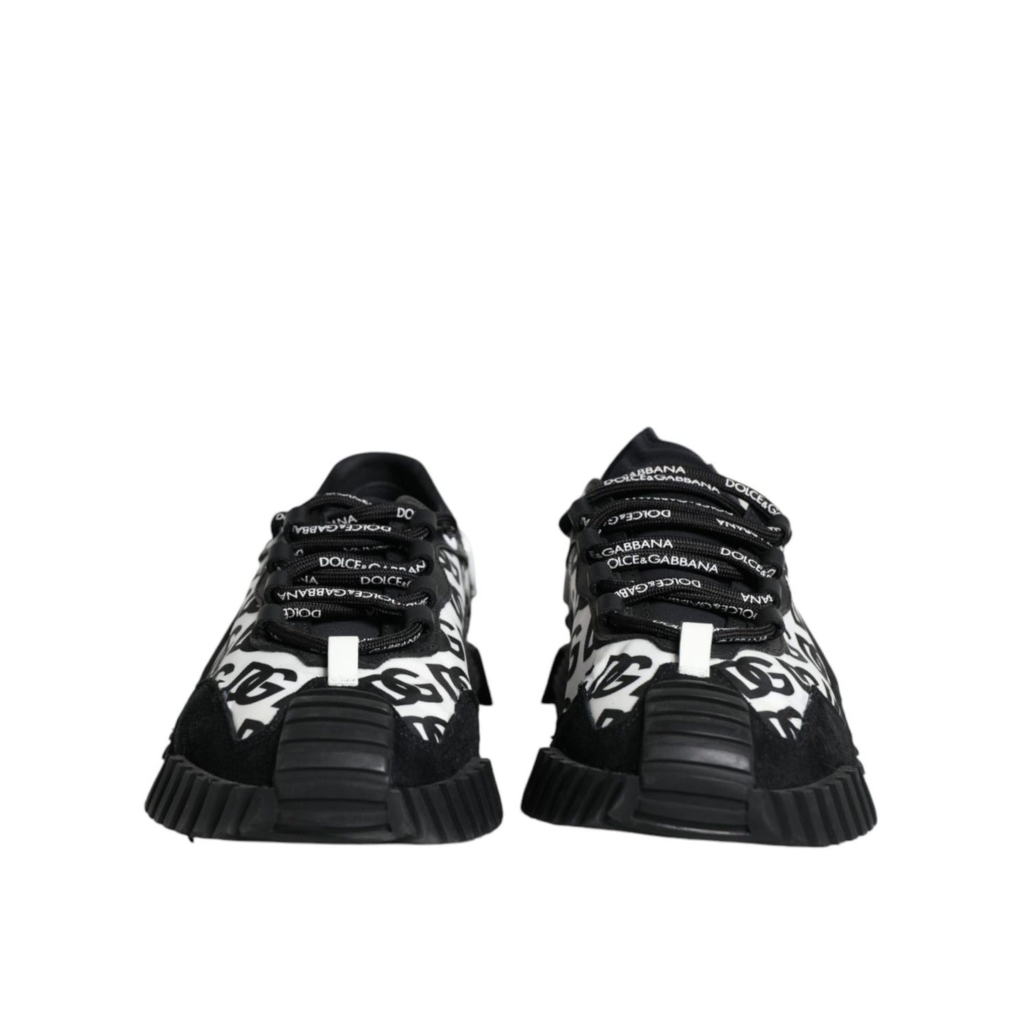 Dolce & Gabbana Black Logo Lace Up Low Top NS1 Sneakers Shoes