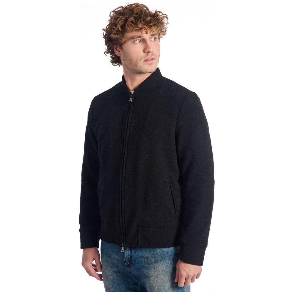 Roberto Pepe Luxury Black Wool Men's Short Jacket