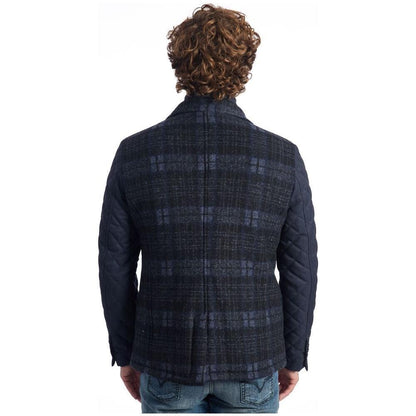 Roberto Pepe Luxury Blue Wool Men's Jacket