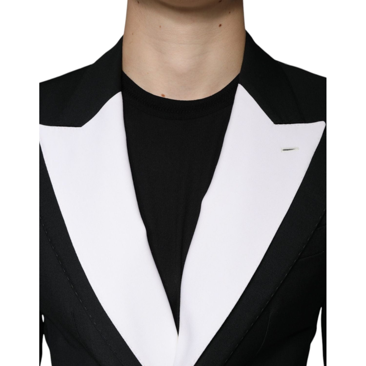 Dolce & Gabbana Black White Single Breasted Dress Blazer