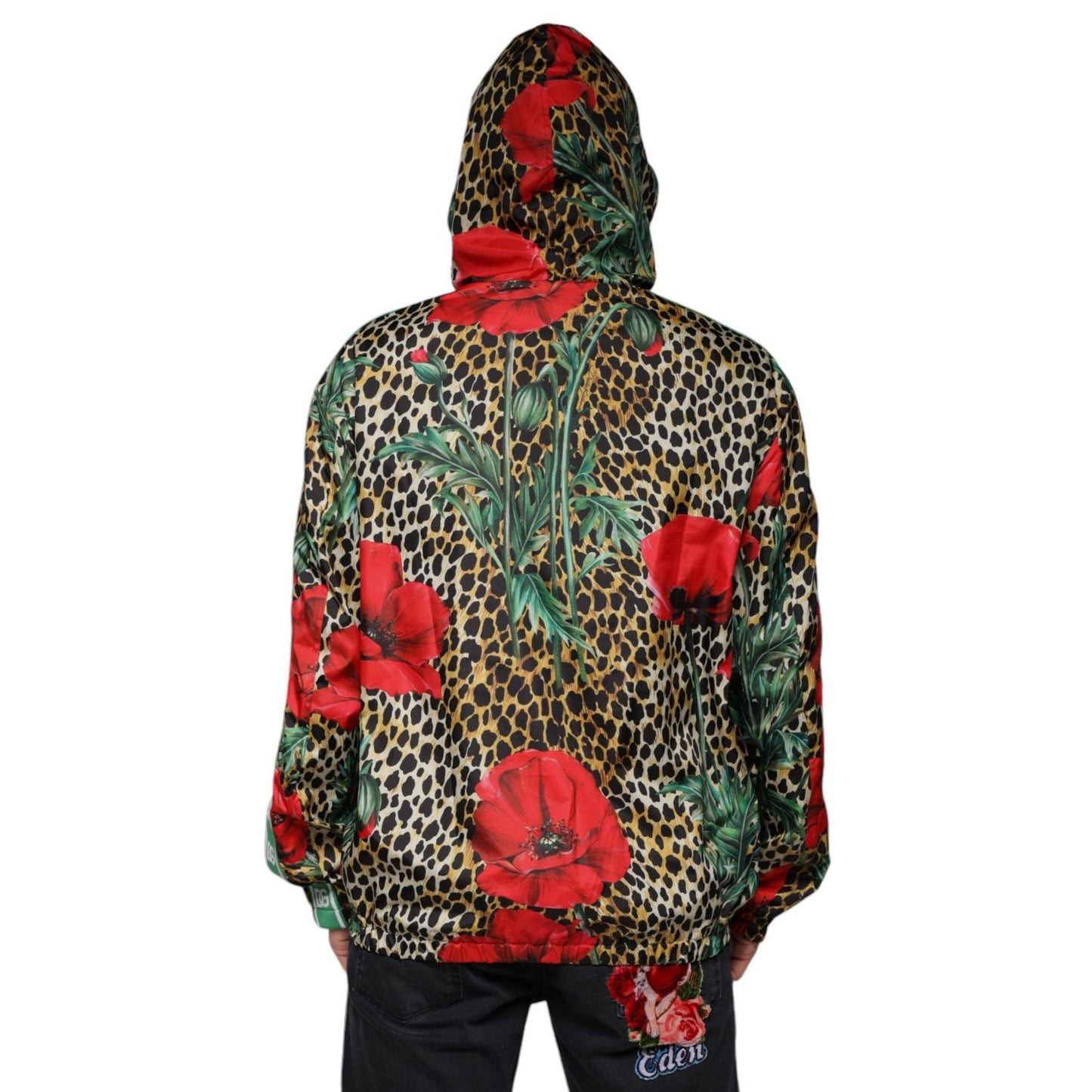 Dolce & Gabbana Multicolor Leopard Floral Hooded Jacket