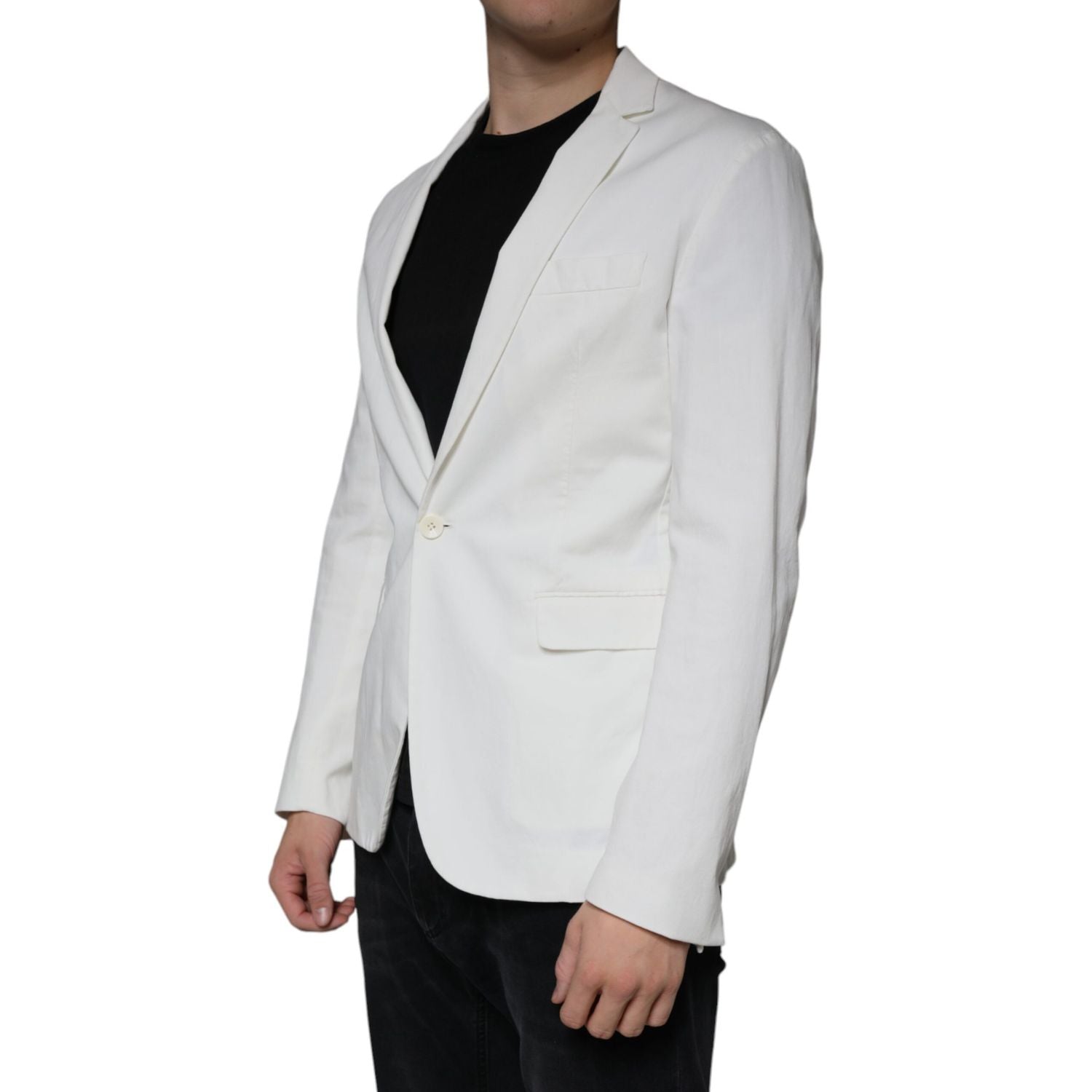 Dondup White Single Breasted One Button Dress Formal Blazer