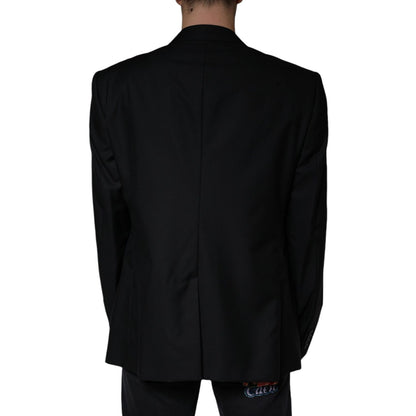 Dolce & Gabbana Black Wool Single Breasted Men Coat Blazer