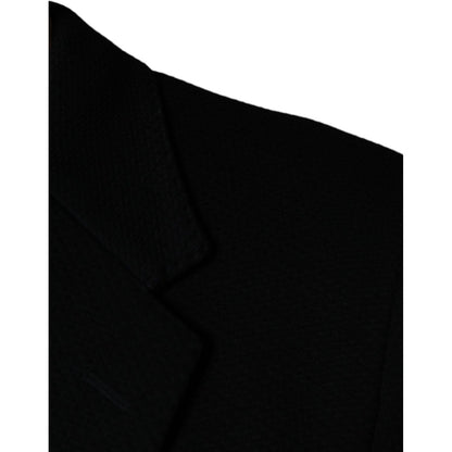 Dolce & Gabbana Black Crown Bee Single Breasted Coat Blazer