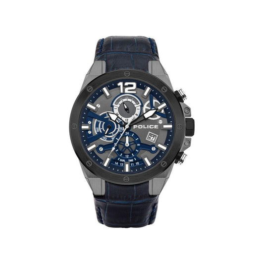 Police Blue Leather Watch Police Dark Slate Gray
