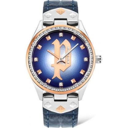 Police Blue Leather Dress Watch