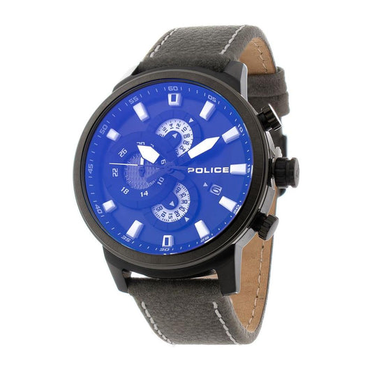 Police Gray Leather Watch Police Dark Slate Gray
