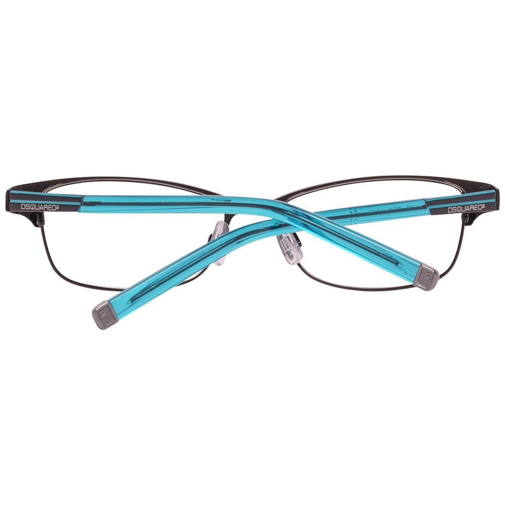 Dsquared² Black Metal Frames on display, model DQ5002-002-51, featuring sleek black and blue design with metal construction, lens 51mm.