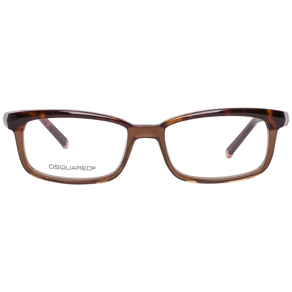 Dsquared² Brown Plastic Frames with clear lenses and durable plastic material for men.