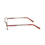 Side view of Dsquared² Brown Metal Frames with red temple tips and engraved Dsquared² logo on the arms.
