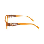 Side view of Marciano by Guess Orange Plastic Frames showcasing amber color and plastic material, model GM0136A15, size 52/14/135 mm.