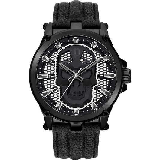 Police Black Leather Dress Watch