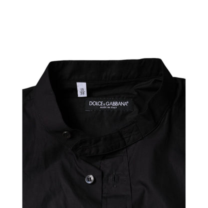 Dolce & Gabbana Black Cotton Button Down Men Casual Shirt