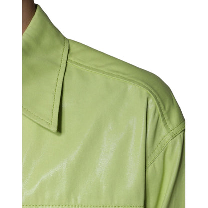 Dolce & Gabbana Green Cotton Collared Men Button Down Shirt