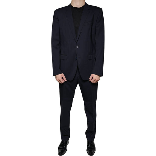 Dolce & Gabbana Dark Blue Formal Tuxedo 2 Piece Suit Dolce & Gabbana Black