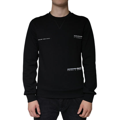 Dolce & Gabbana Black Logo Print CrewNeck Sweatshirt Sweater