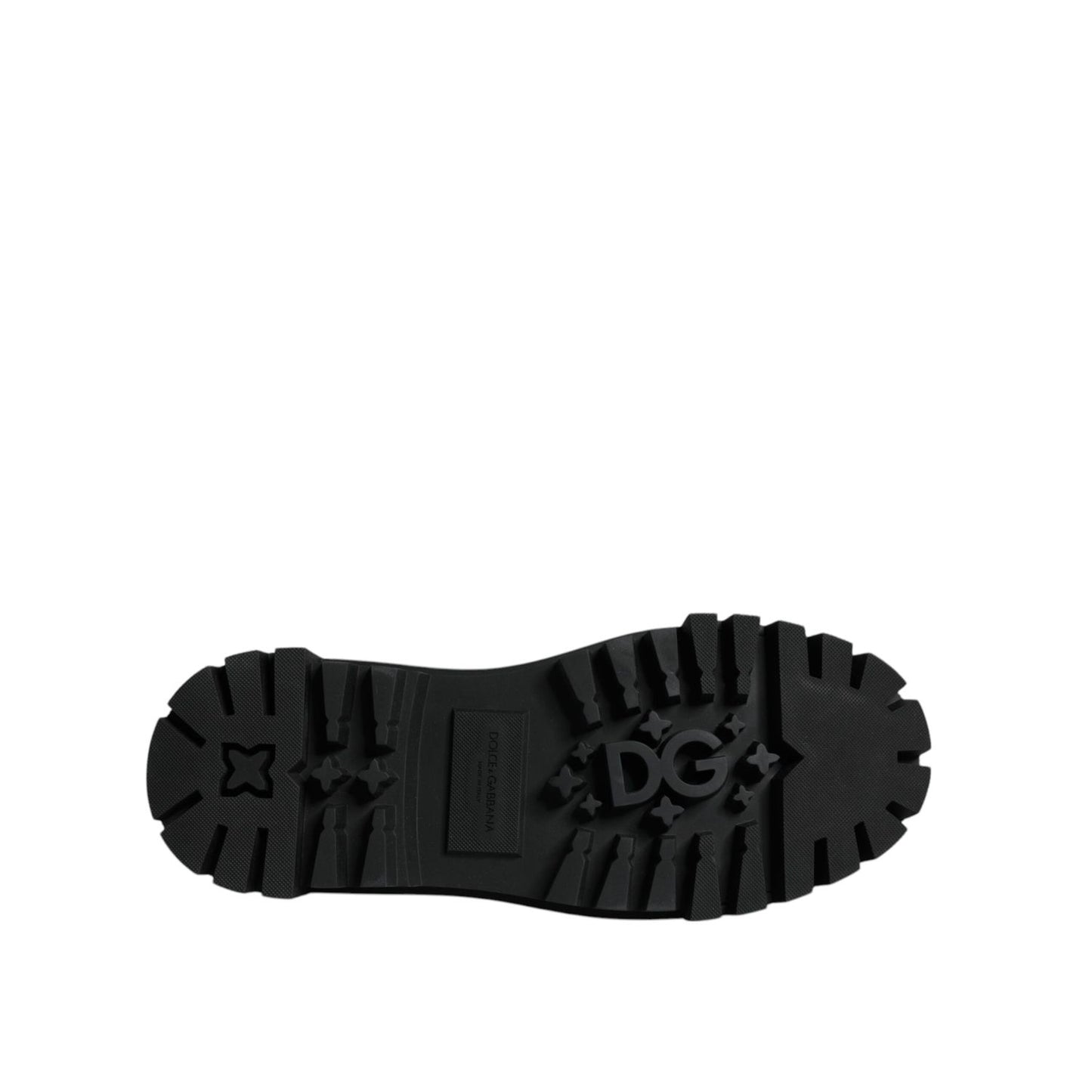 Dolce & Gabbana Black Leather Lace Up Trekking Dress Shoes