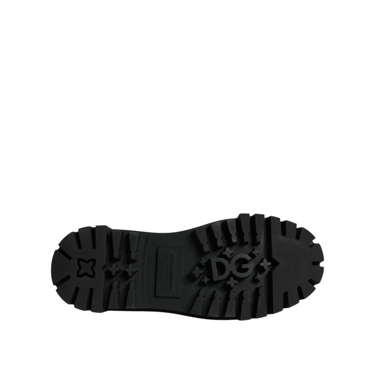 Dolce & Gabbana Black Leather Lace Up Trekking Dress Shoes