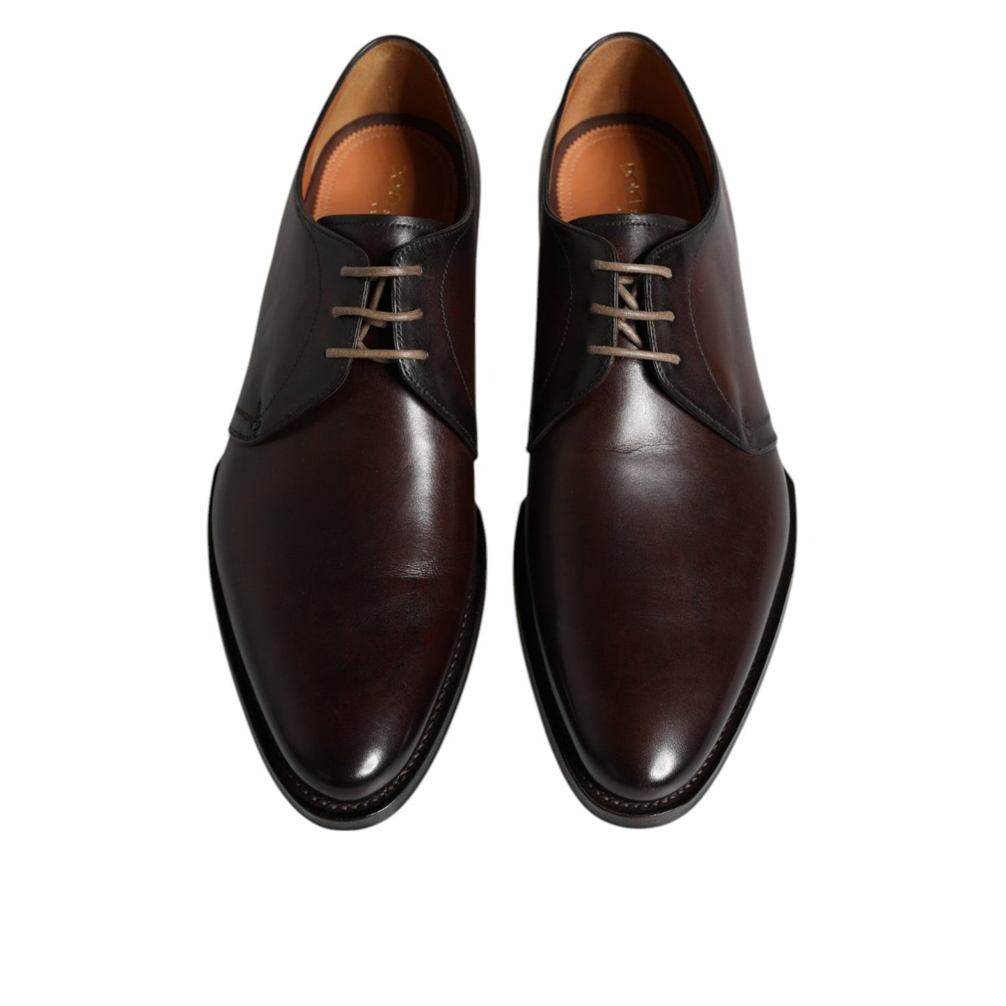 Dolce & Gabbana Black Leather Lace Up Men Derby Formal Shoes