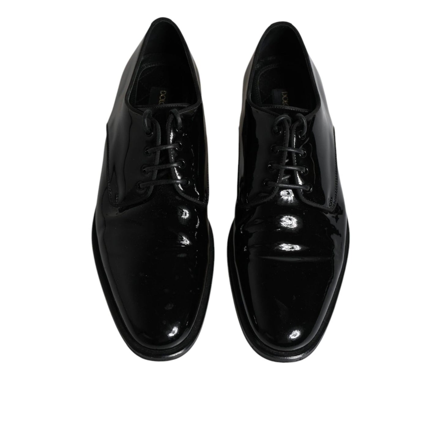 Dolce & Gabbana Black Leather Lace Up Men Derby Formal Shoes