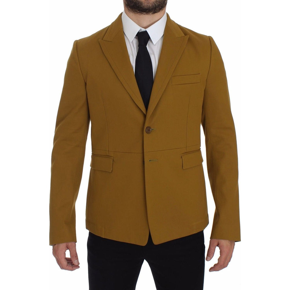 Dolce & Gabbana Yellow Cotton Stretch Blazer GTT10103-4