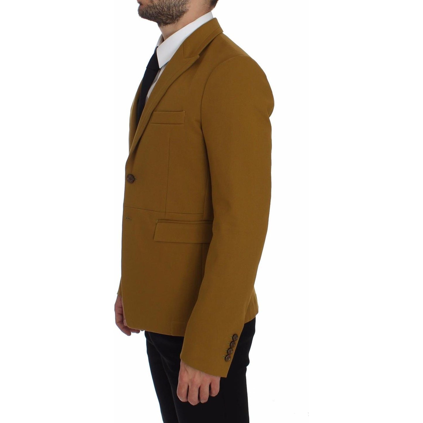 Dolce & Gabbana Yellow Cotton Stretch Blazer GTT10103-4