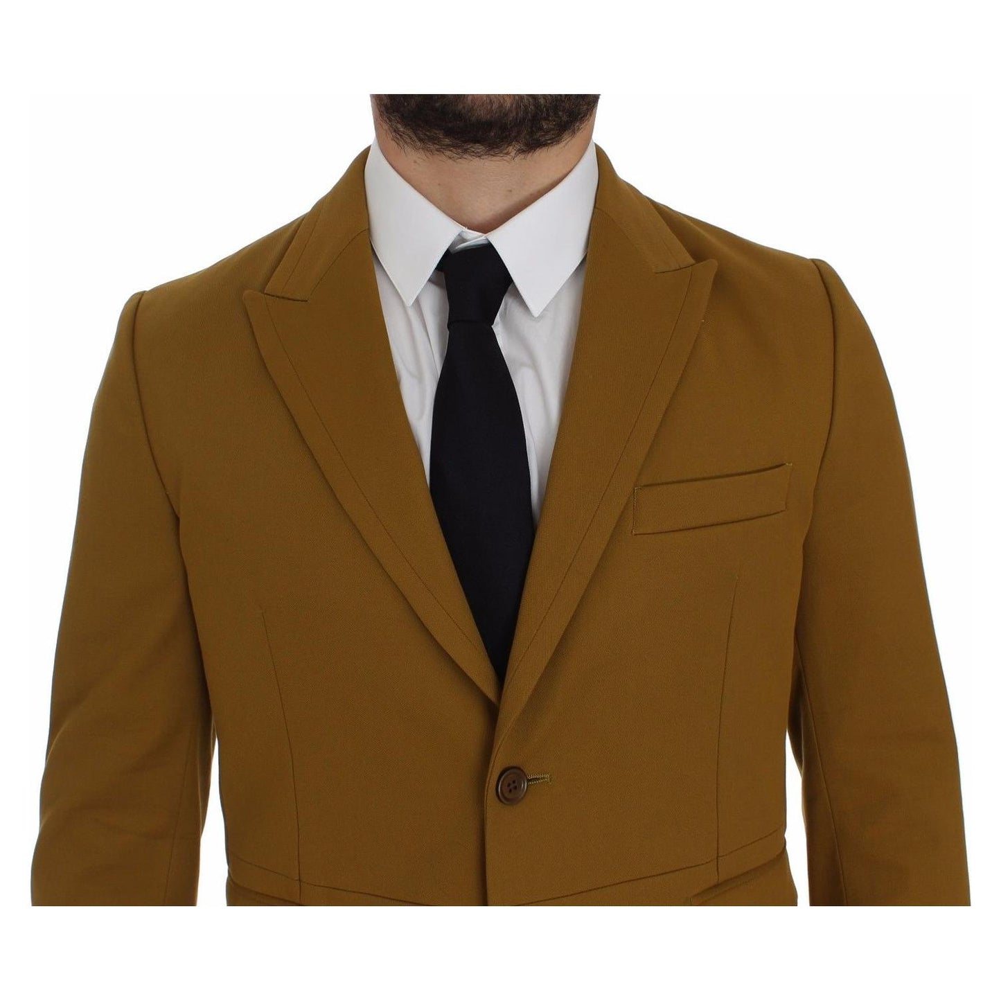 Dolce & Gabbana Yellow Cotton Stretch Blazer GTT10103-4