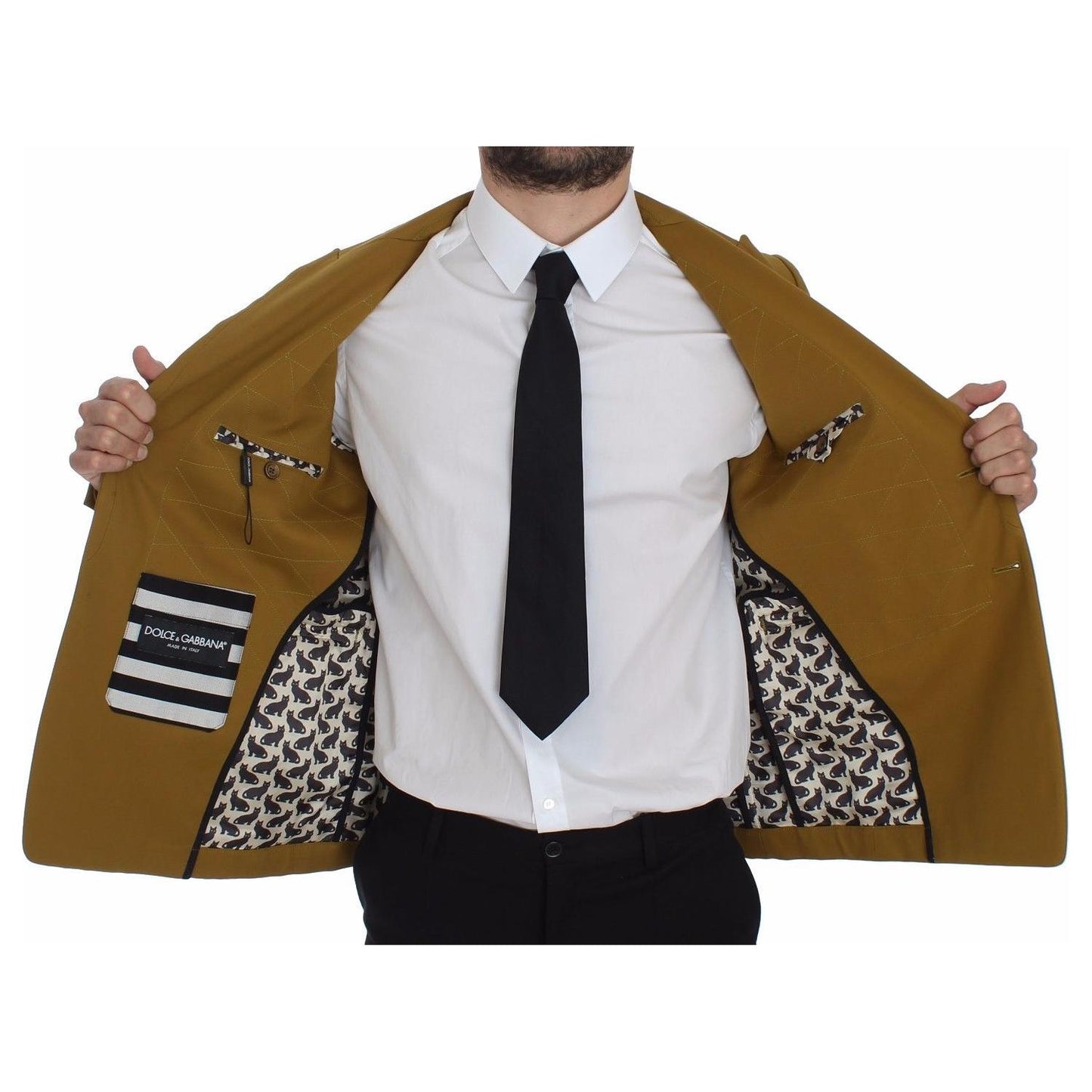 Dolce & Gabbana Yellow Cotton Stretch Blazer GTT10103-4
