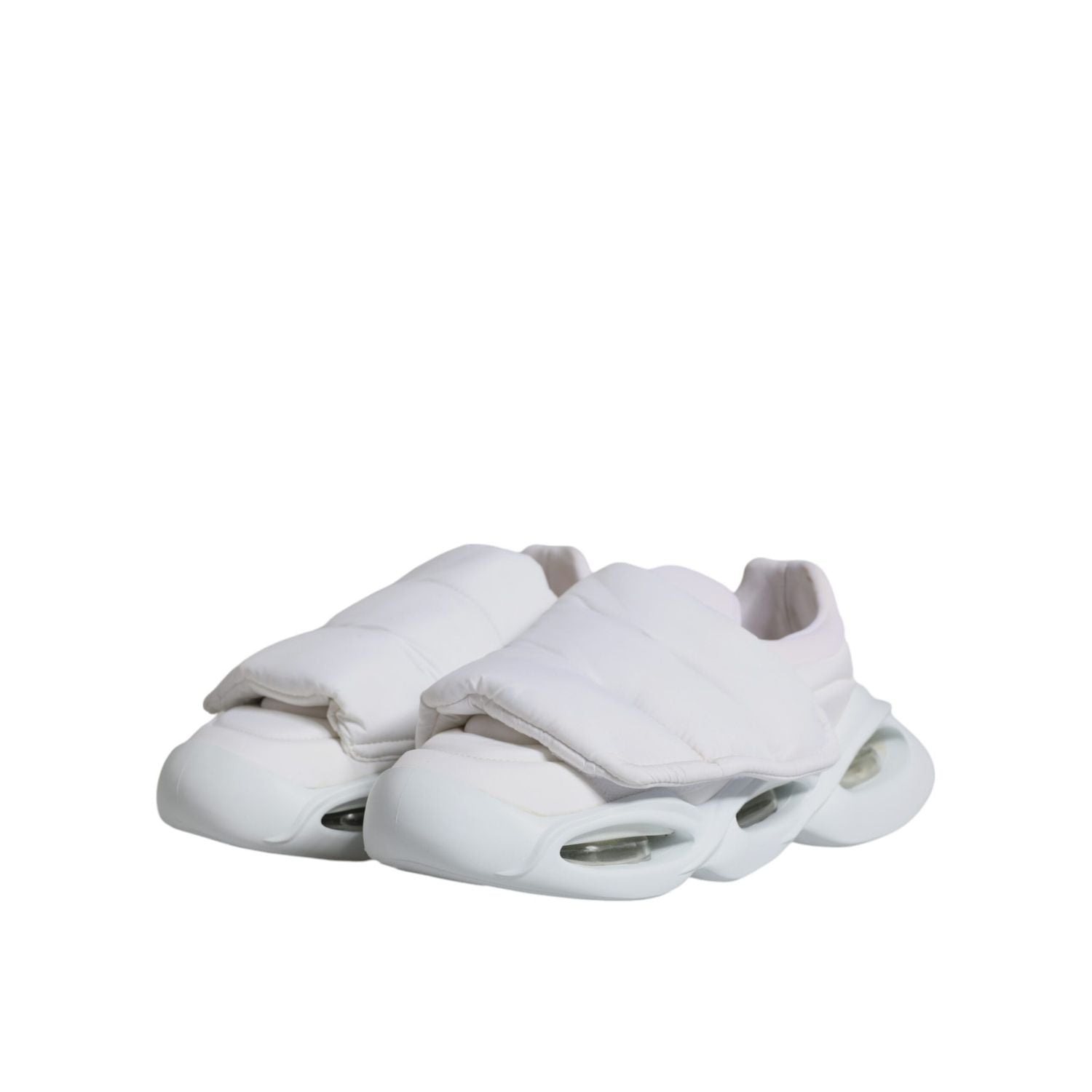 Dolce & Gabbana White Padded Fabric Low Top Sneakers Shoes