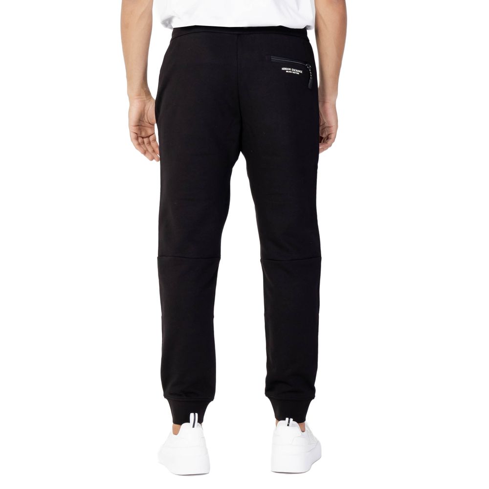 Armani Exchange Black Cotton Joggers (Workout Pants)