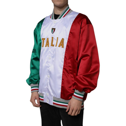 Dolce & Gabbana Multicolor Italia Button Down Bomber Jacket