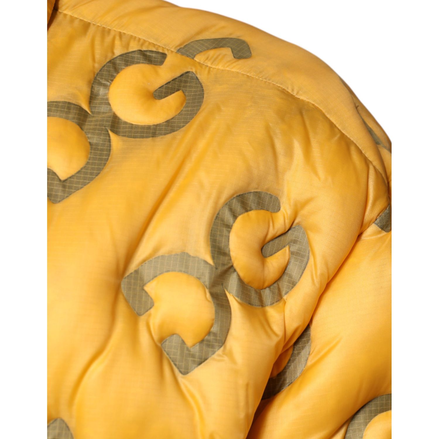 Dolce & Gabbana Yellow Logo Padded Buttoned Blouson Jacket