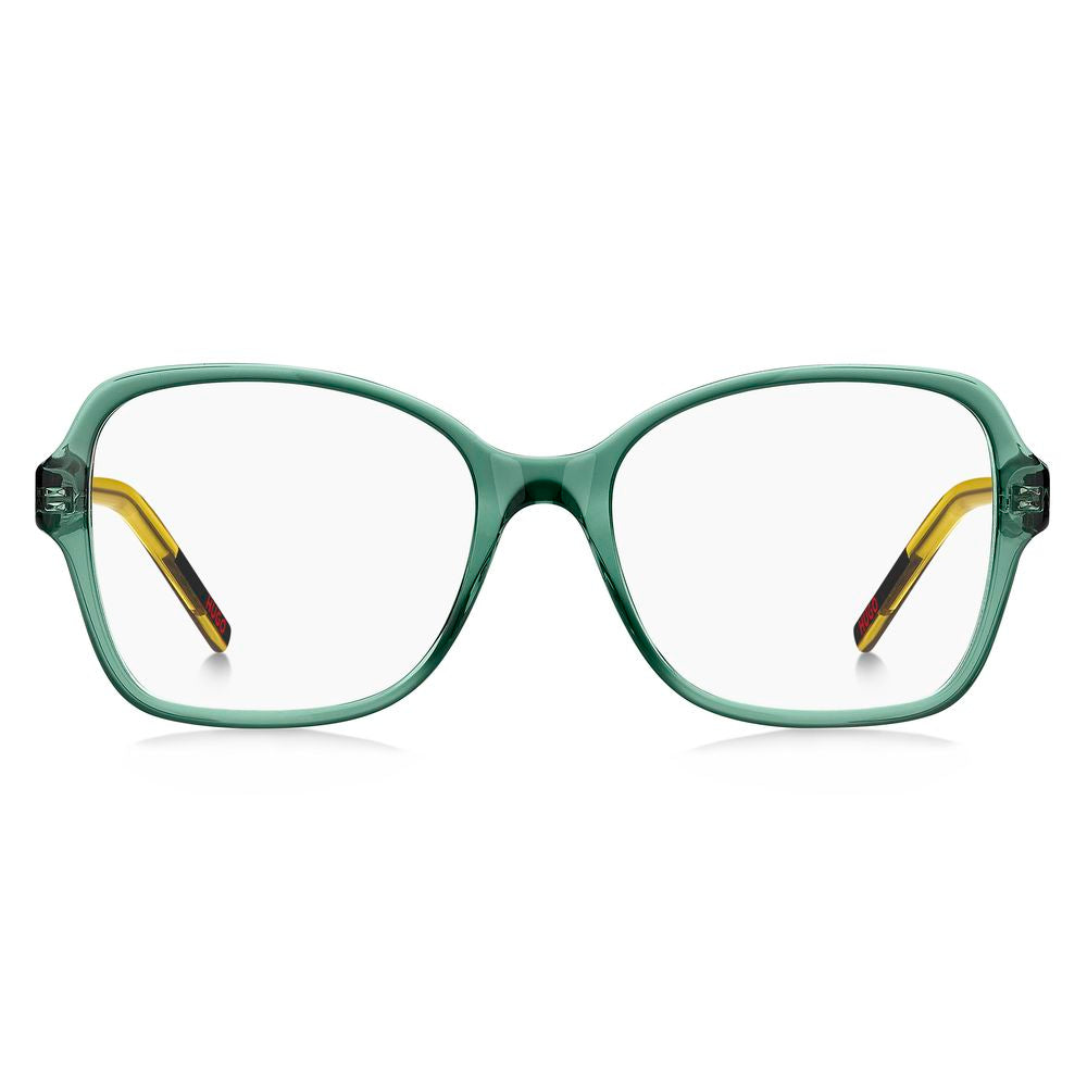 Hugo Boss Green Acetate Frames for Women, model HG1267GP7F317, featuring a stylish design with 53/17/140 mm measurements.