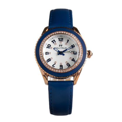 Folli Follie Blue Leather Dress Watch