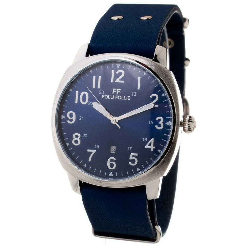 Folli Follie Blue Leather Dress Watch