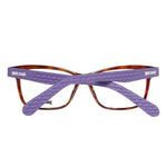 Just Cavalli Brown Plastic Frames with purple textured temples, model JC0642-053-53, featuring durable plastic material.