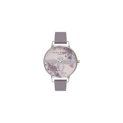 Olivia Burton Gray Artificial Leather Dress Watch