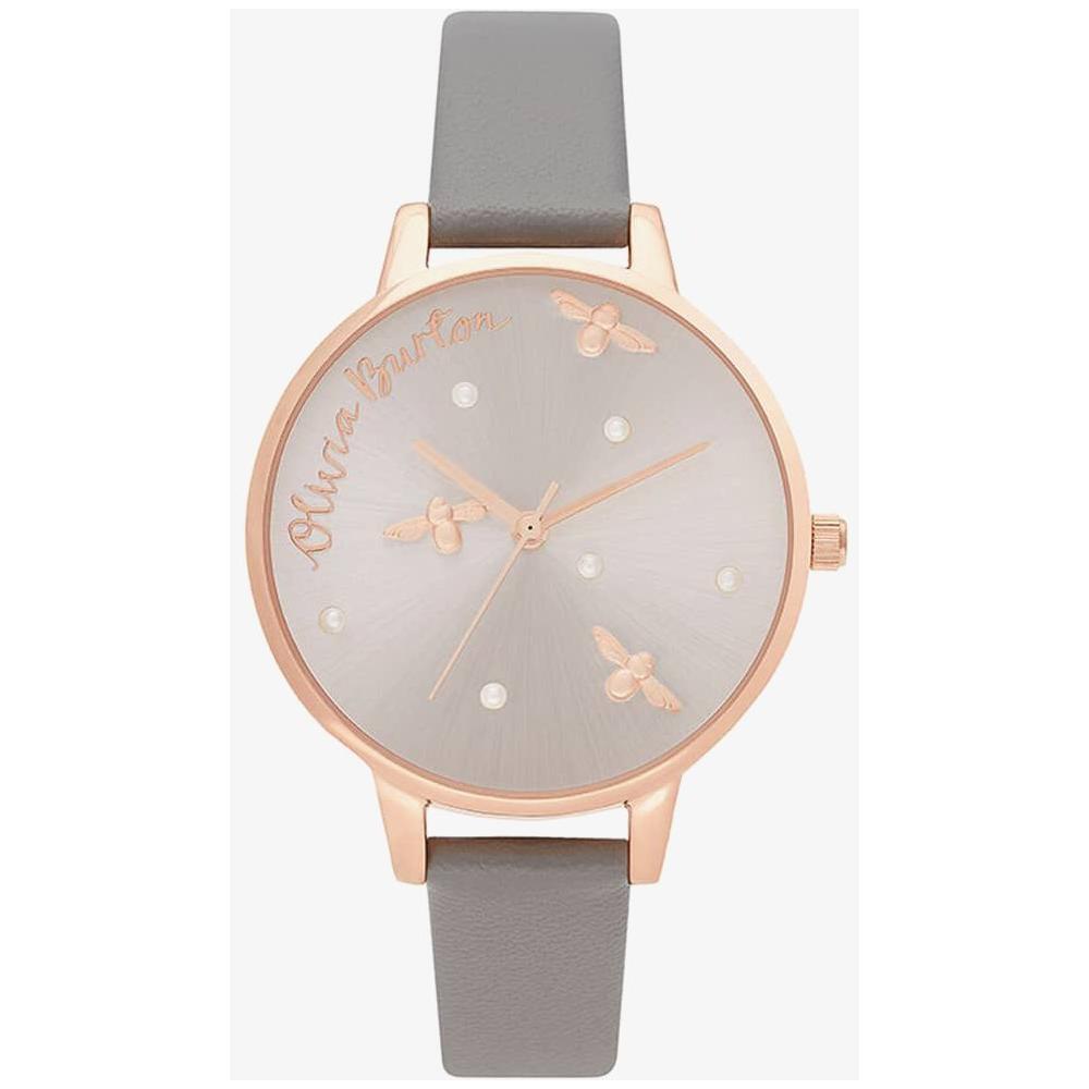 Olivia Burton Gray Artificial Leather Dress Watch