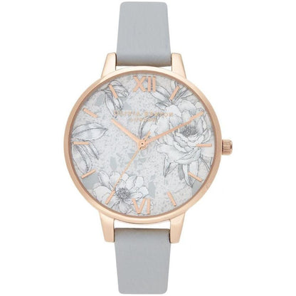 Olivia Burton Gray Artificial Leather Dress Watch