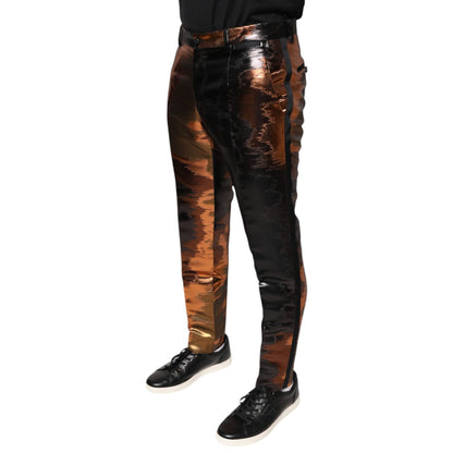 Dolce & Gabbana Multicolor Jacquard Skinny Men Pants