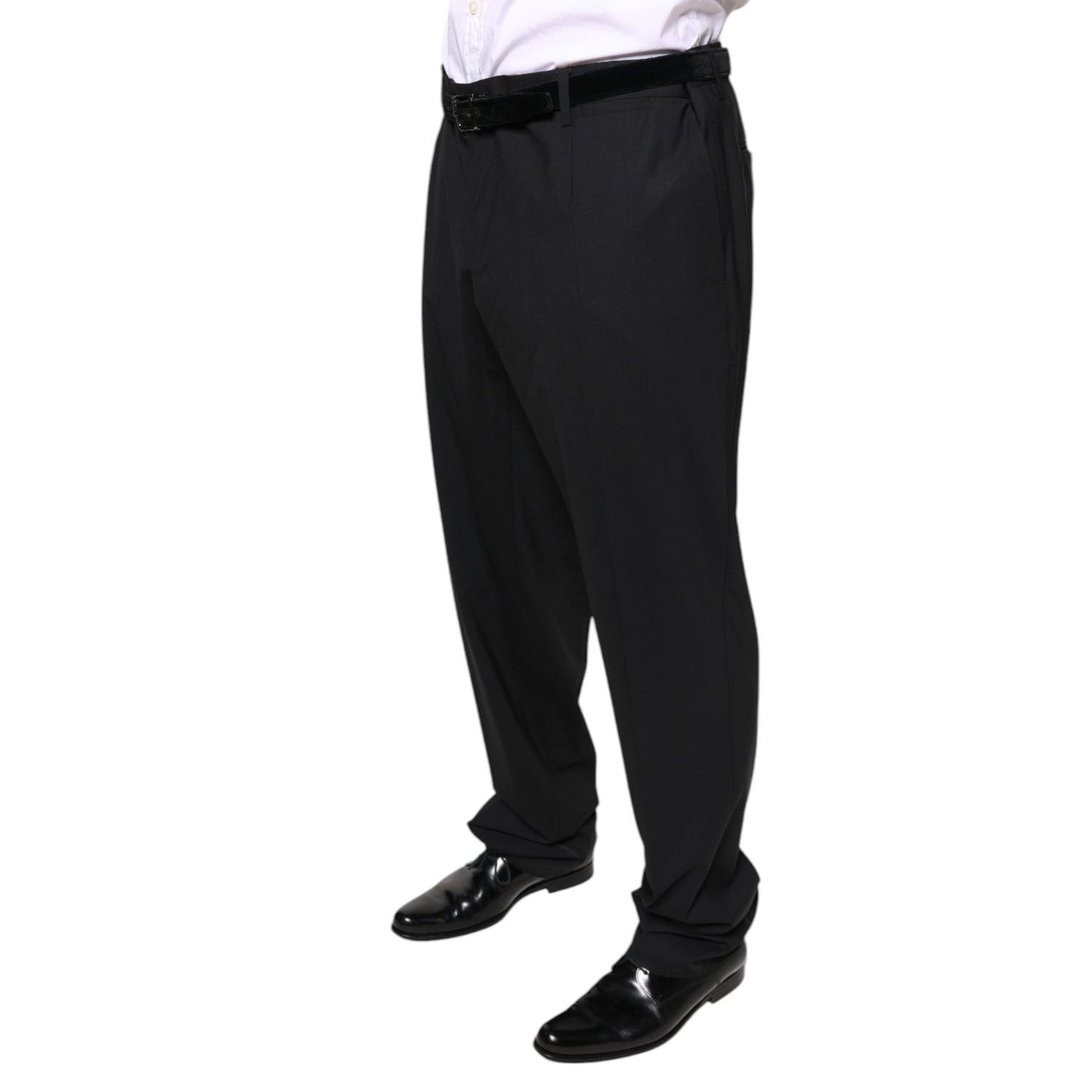Dolce & Gabbana Black Wool Men Formal Dress Pants