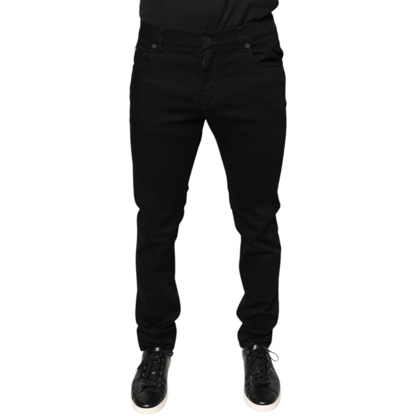 Dolce & Gabbana Black Cotton Stretch Skinny Men Denim Jeans