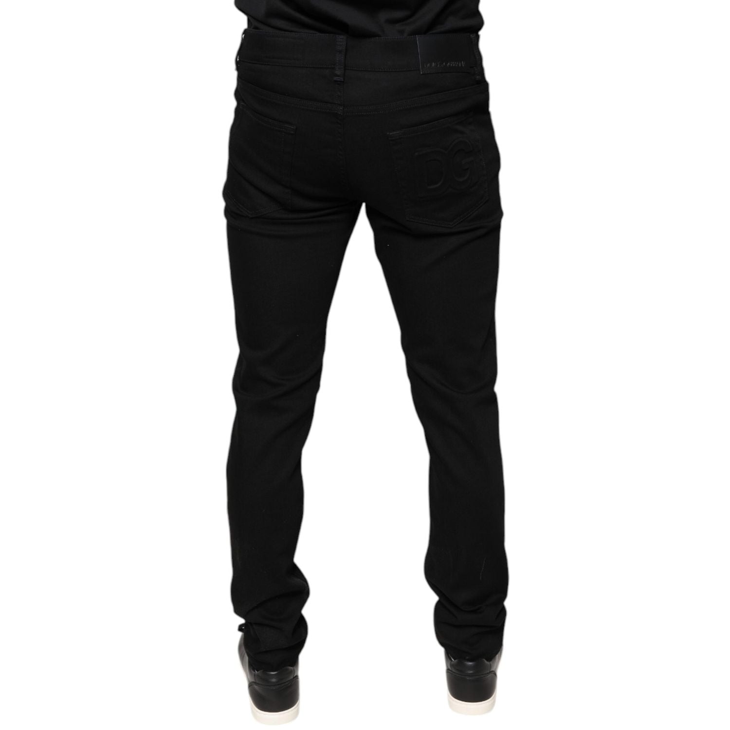 Dolce & Gabbana Black Cotton Stretch Skinny Men Denim Jeans