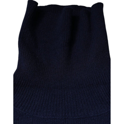 Dolce & Gabbana Blue Wool Knit Turtleneck Pullover Sweater