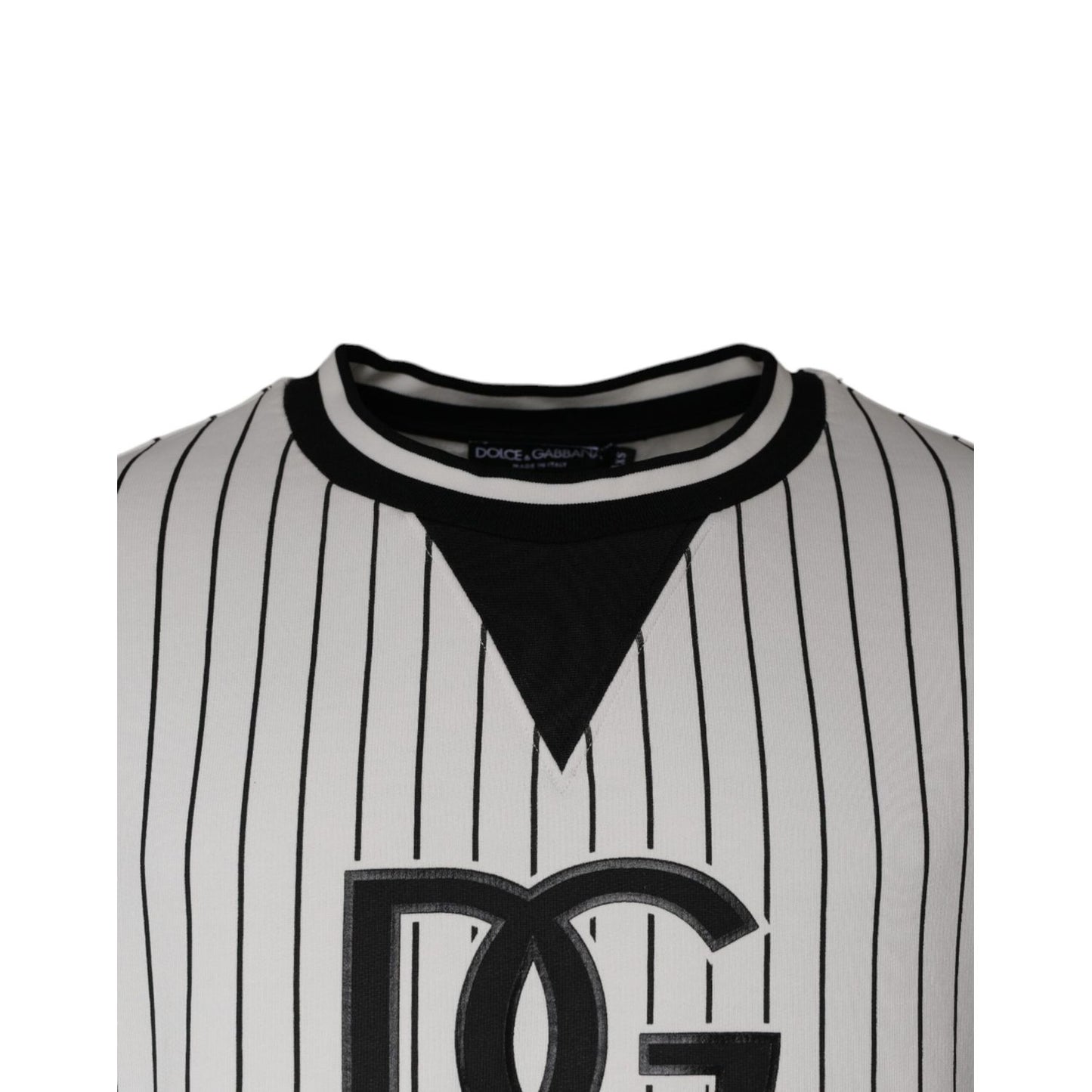 Dolce & Gabbana Black White Stripes Logo Sweatshirt Sweater
