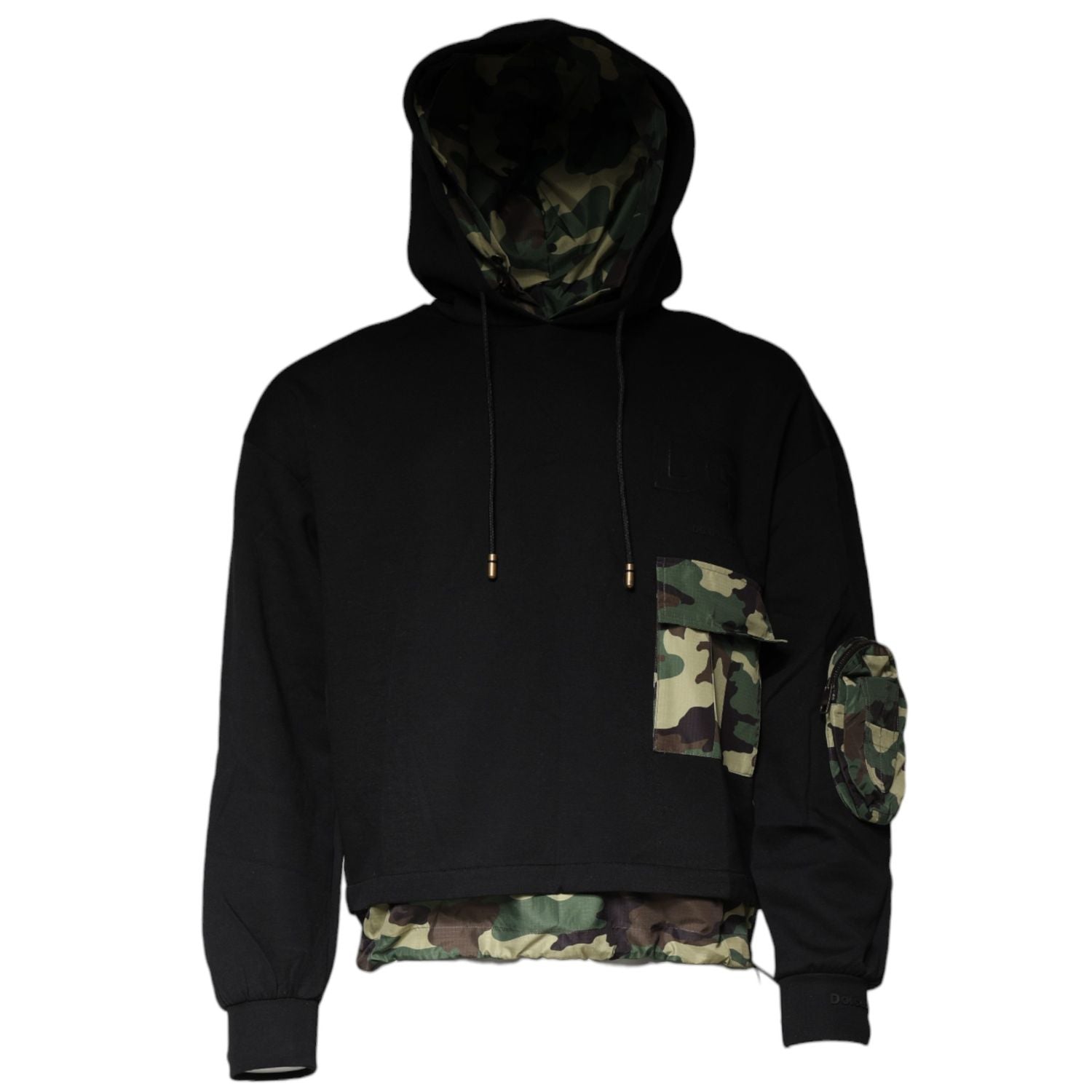 Dolce & Gabbana Black Pocket CottonHooded Sweatshirt Sweater