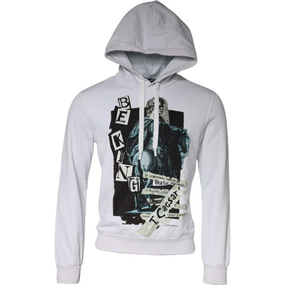 Dolce & Gabbana White Caesar Cotton Hooded Pullover Sweater