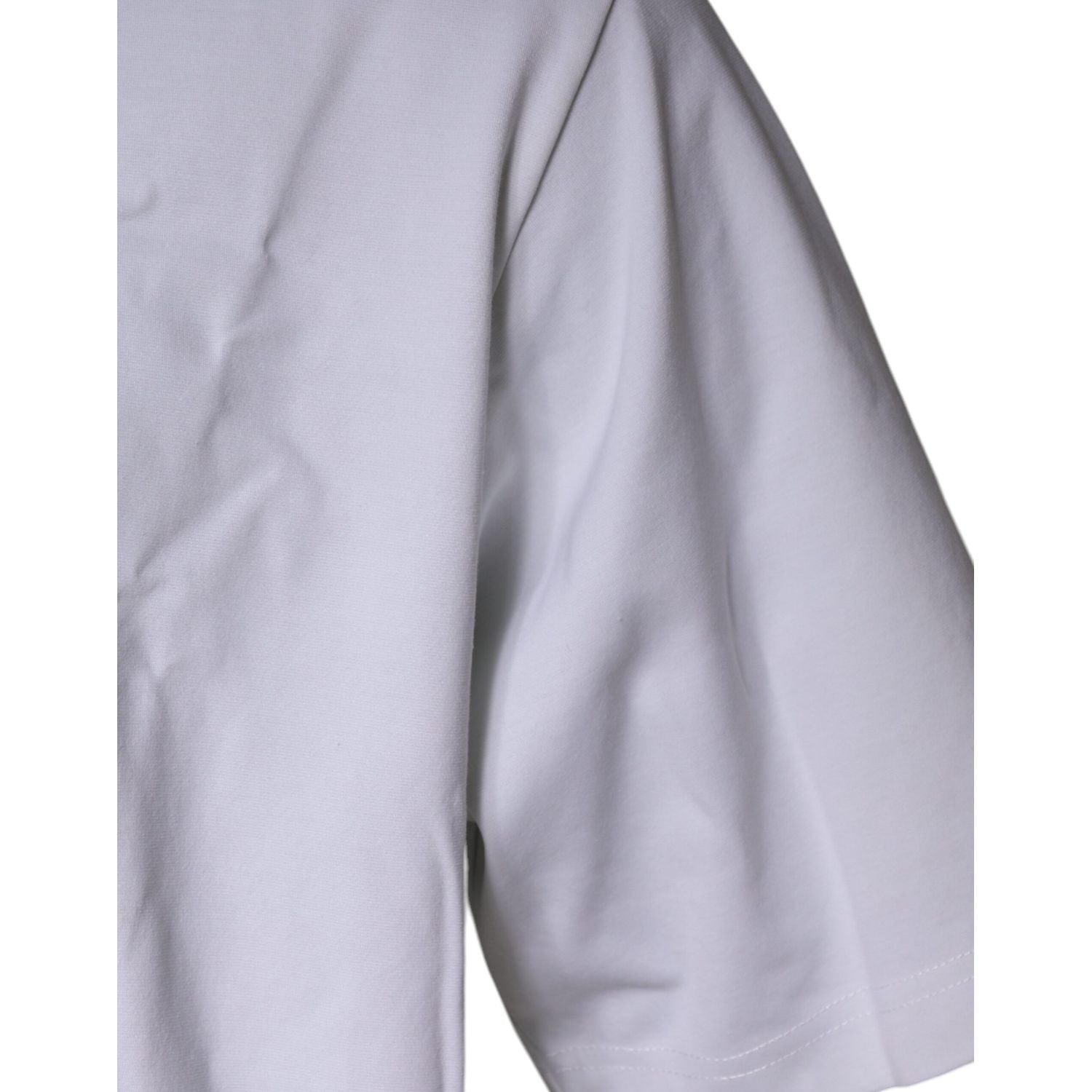 Dolce & Gabbana White Graphic Print Cotton Crew Neck T-shirt