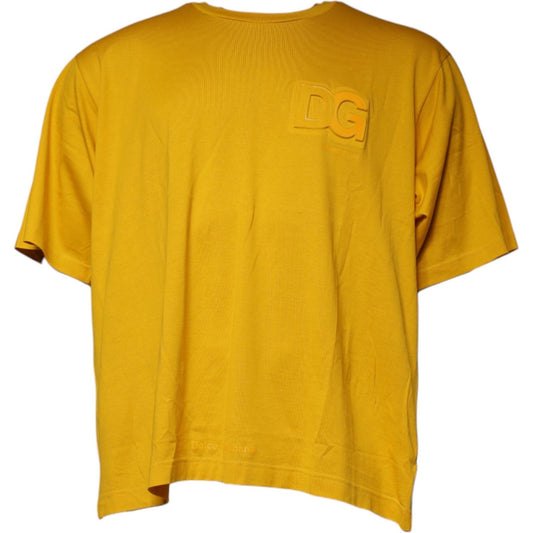 Dolce & Gabbana Mustard Embossed Logo Crew Neck T-shirt Dolce & Gabbana Goldenrod