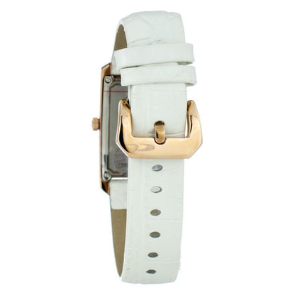 Chronotech White Leather Dress Watch